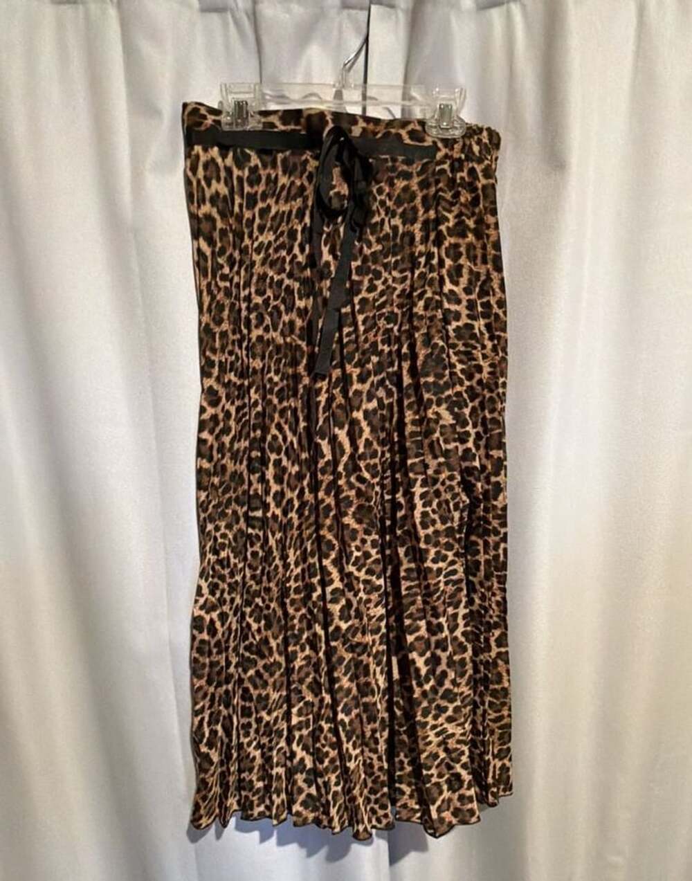 Zara Basic Pleated Skirt Size S Leopard Animal Print